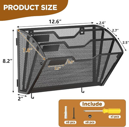 Docnest 3 Pack 3 Tier Mesh Wall File Holders - Image 2