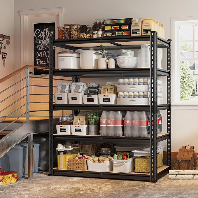 REIBII 72" Garage Shelving, Heavy Duty Storage Shelves 2000LBS, 5 Tier Metal - Image 9