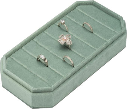 Velvet Ring Organizer Display Tray Jewelry Box Earring Holder Case - Image 2