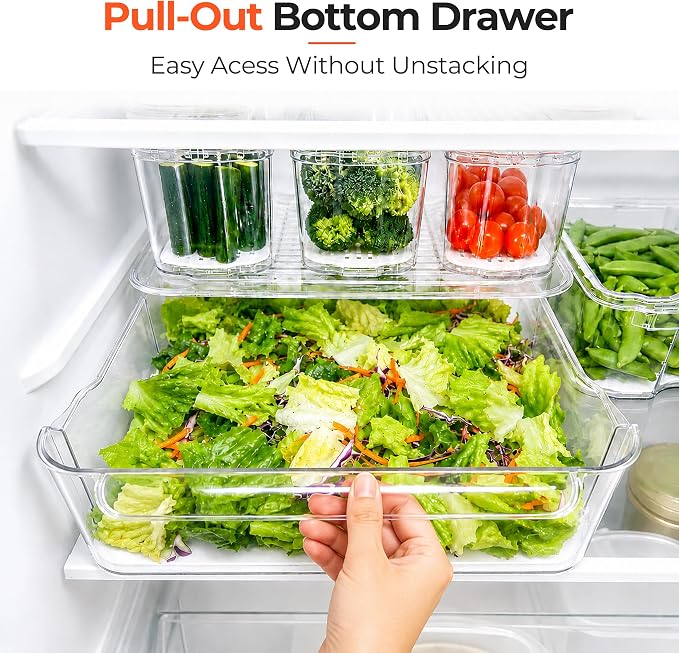 SMRCAD 8 Pack Clear Fridge Organizer Bins - Image 3