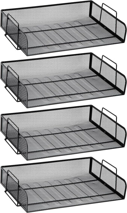 Mind Reader Stackable Paper Tray, Desktop Organizer, File Storage, Metal Mesh - Image 7