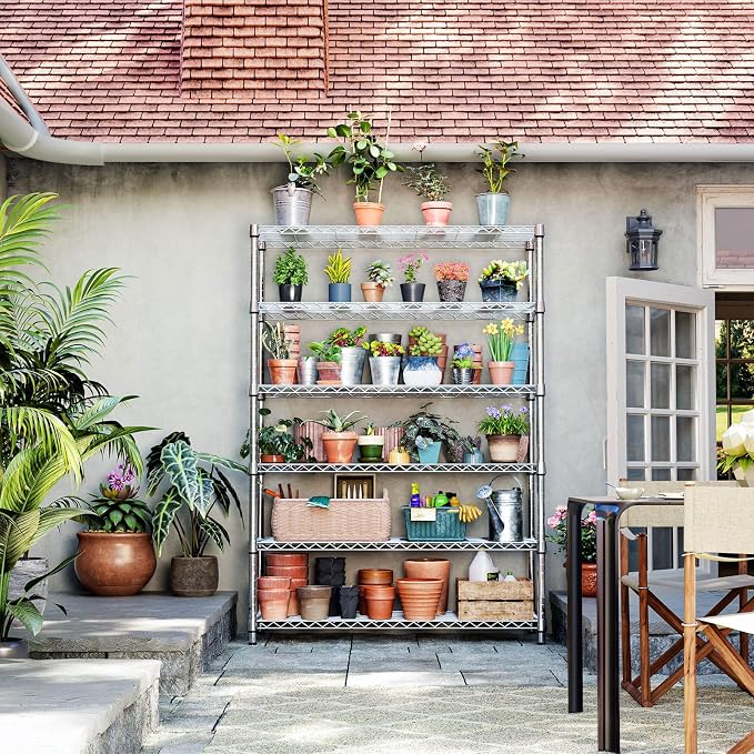 IZEUK 6-Tier Heavy Duty Metal Wire Shelving Unit, Adjustable Storage Rack - Image 6