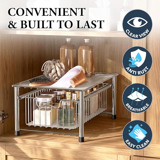 Simple Houseware Stackable Basket Drawer - Image 5