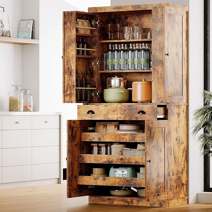 IRONCK Kitchen Pantry Cabinet 72" Height, Freestanding Cupboard - Image 2