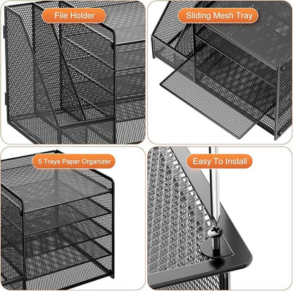 Marbrasse Desk Organizer with File Holder, 5-Tier Paper Letter Tray Organizer - Image 6