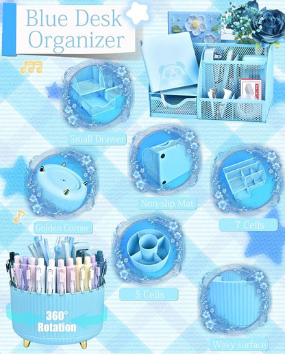 Blue Desk Accessories and Organizers - Image 2