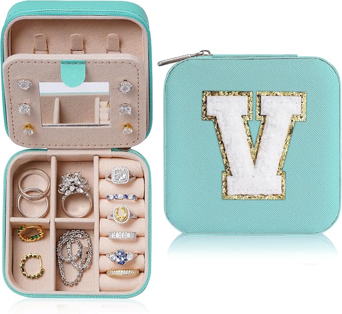 Parima Women's Jewelry Organizer | Necklace, Ring Holder | Aqua Blue Travel Gift by PARIMA