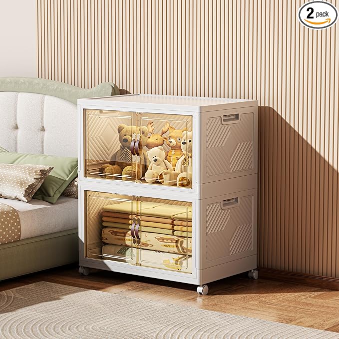 208 QT / 52 Gal Stackable Collapsible Storage Bins by Unknown