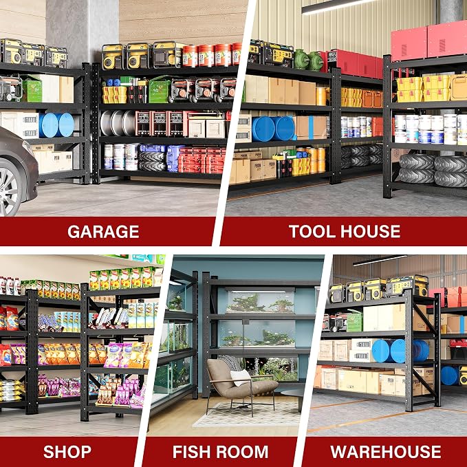 9000LBS Heavy Duty Garage Shelving Units, Metal Garage Shelves, Large Storage - Image 6