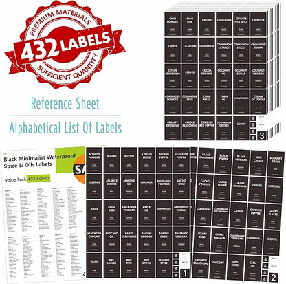 432 Removable Spice Labels, 396 Pre-Printed Herb Seed Seasoning Sauce Oil - Image 2