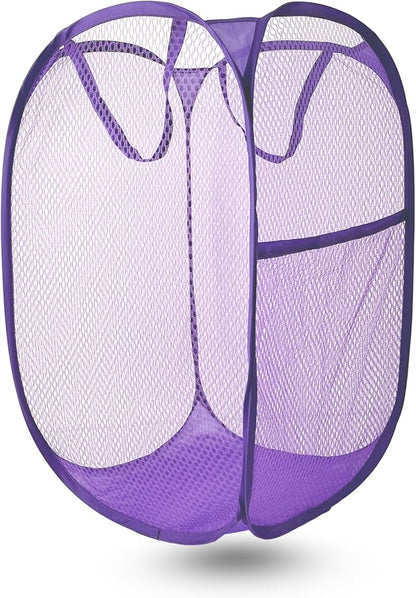 Pop Up Laundry Hamper, Mesh Laundry Basket Collapsible, Foldable Hamper by LXLOVESMEggRings