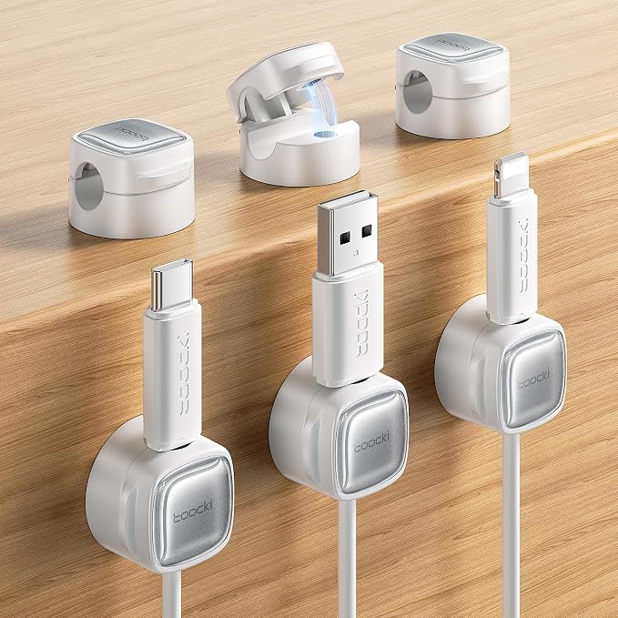 6 Pack Magnetic Cable Clips – Cord Organizer & Holder, Toocki Adhesive Cable by toocki