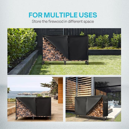 VIVOHOME 6ft Heavy Duty Indoor Outdoor Firewood Storage Log Rack - Image 6
