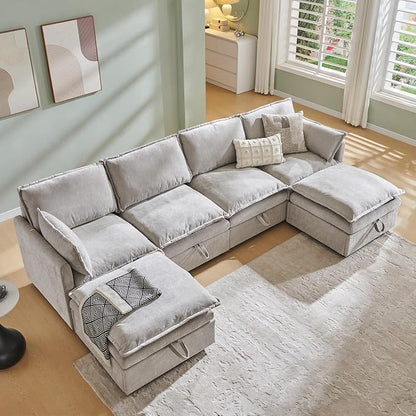 116.54" Sectional Couches for Living Room, Cloud Couch Sectional - Image 3