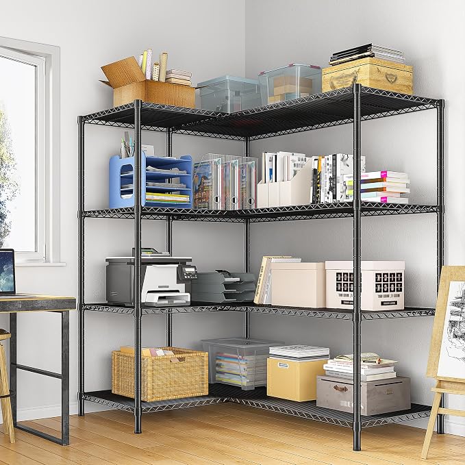 52.4W Wire Shelving Rack, 4Tier Metal Shelving Unit, 1120LBS Heavy Duty Storage - Image 7