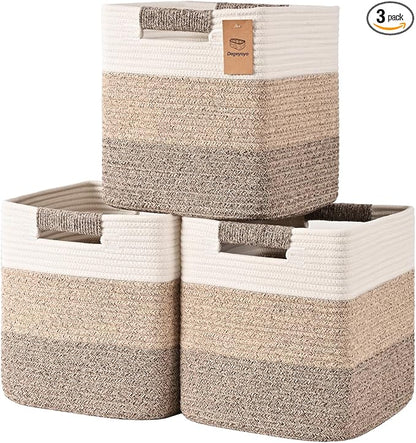 12 Inch Storage Cubes, 3 Pack Cube Storage Bins by Degeyoyo
