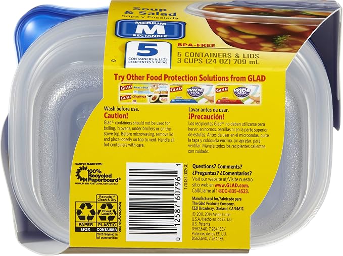 Glad GladWare Medium Rectangle Food Storage Containers - Image 4