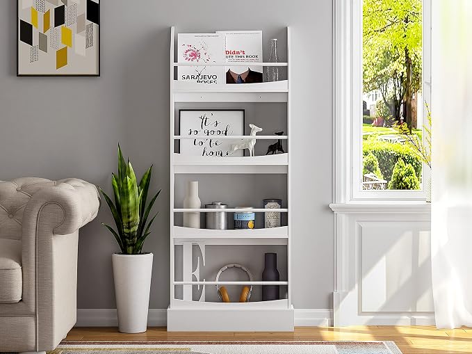 UTEX Kids Bookshelf, 4 Tiers Children's Bookcases and Storage, Kids Bookcase - Image 3