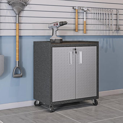 Manhattan Comfort Fortress Rolling 2 Door Garage Storage Cabinet - Image 2