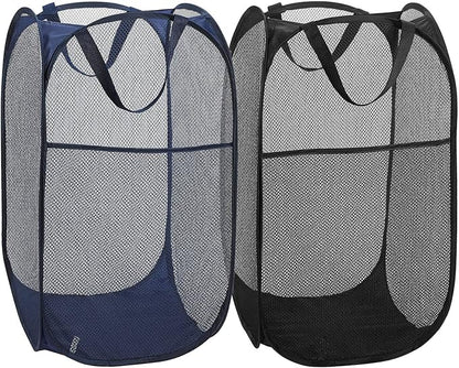 2 Pack Foldable Mesh Popup Laundry Hamper, Laundry Basket Easy to Open and Fold by Unknown