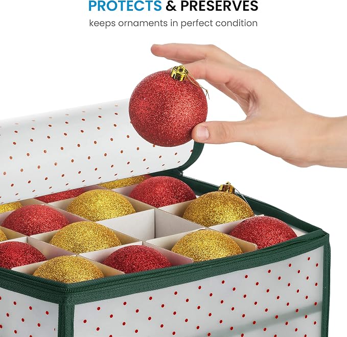 ZOBER Christmas Ornament Storage Box Plastic - Image 8
