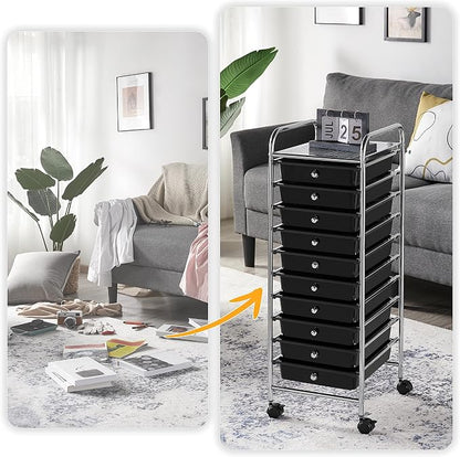 Yaheetech Rolling Cart Organizer Plastic Trolley - Image 9
