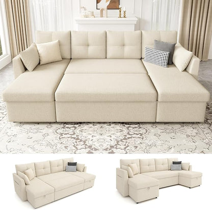 Huatean Home Oversized Sleeper Couch Sofa, Sectional Sleeper Sofa Bed by huateanhome