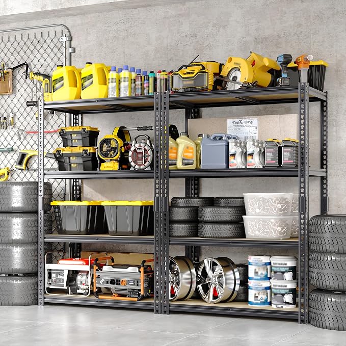 Heavy Duty Garage Storage Shelves, 2400 Lbs Capacity, 4-Tier Adjustable Storage - Image 2