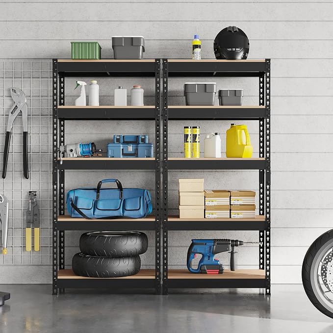 Topeakmart 3 PCS 5-Tier Utility Shelves, Metal Storage Shelves Garage Shelving - Image 6