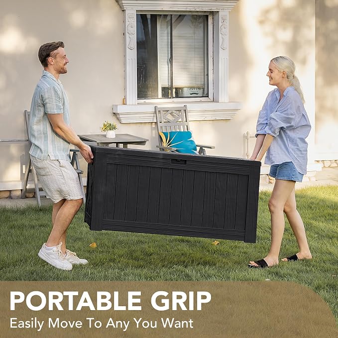 Devoko 120 Gallon Deck Box Resin Outdoor Storage Box Waterproof - Image 8