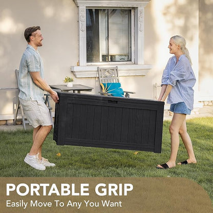 Devoko 120 Gallon Deck Box Resin Outdoor Storage Box Waterproof - Image 8