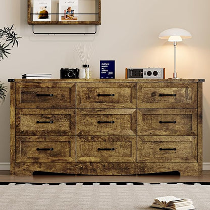 9-Drawer Dresser for Bedroom, Modern Wooden Chest of Drawers - Image 3