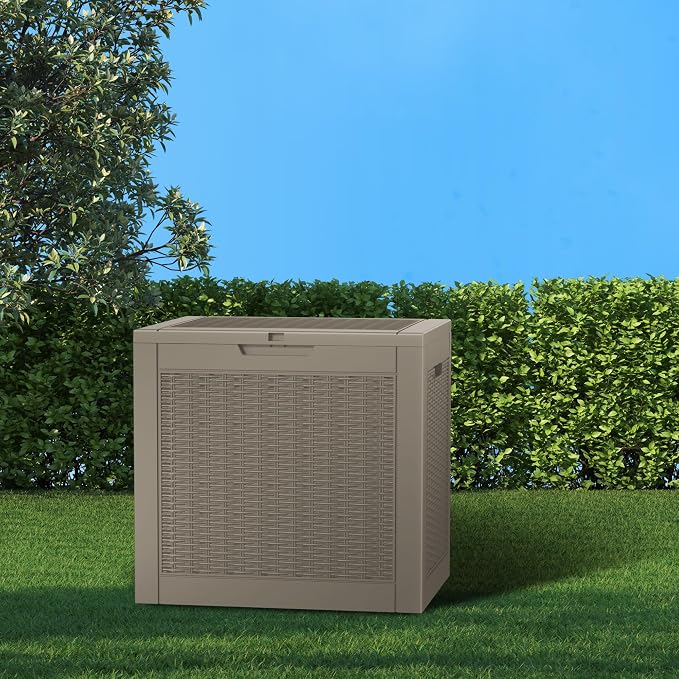 Resin Deck Box - 31 Gallon Lockable Outdoor Storage, Water-Resistant - Image 3