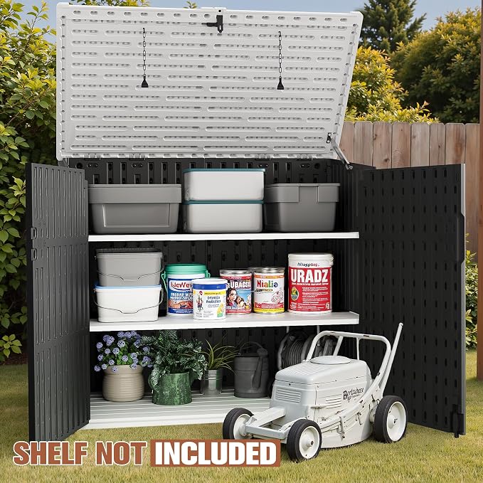 TUOZE 34 Cu Ft Resin Storage Shed, Waterproof Outdoor Storage Cabinet - Image 6
