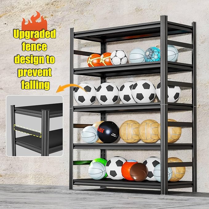 Storage Shelves, Garage Metal Shelving Unit, Adjustable, Double-Layer Column - Image 9