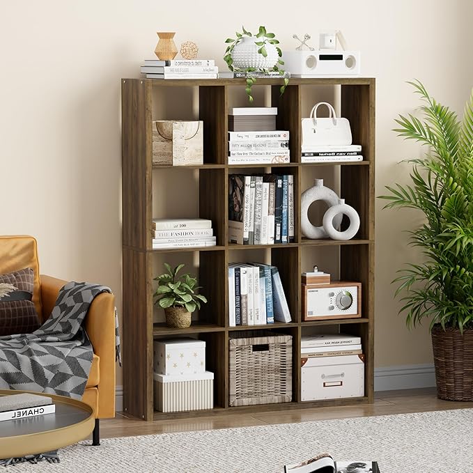 Cube Storage Organizer Bookcase, Decorative 11 inch Open Back Cubical Shelf - Image 2