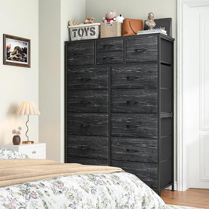EnHomee 52.2" H Black Dresser for Bedroom, Vertical Storage Tower, Anti-Tip | - Image 2