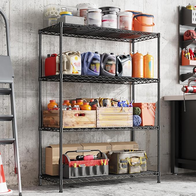DurayLoly Heavy Duty 4-Tier 620LBS Storage Rack, Adjustable Shelves, 620lbs - Image 7