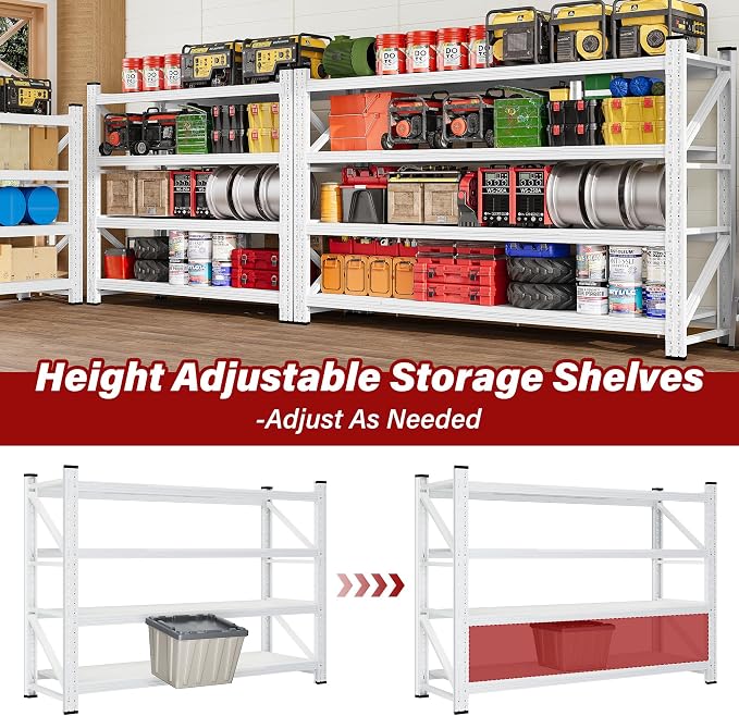 SISESOL 5000LBS Heavy Duty Garage Shelving Units, Large Storage Rack, Steel - Image 6