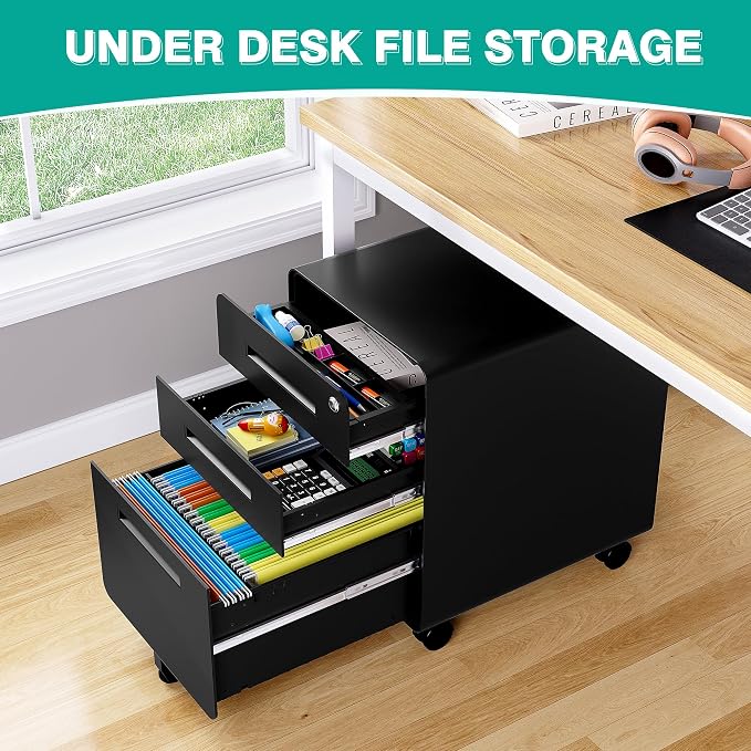 SISESOL 3 Drawer File Cabinet - Image 4