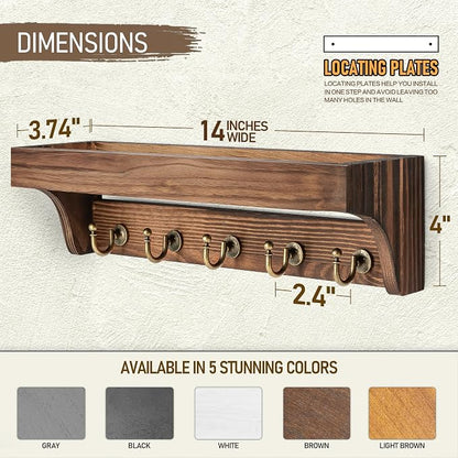 Rebee Vision Pine Wood Key Holder Wall Mount - Image 2