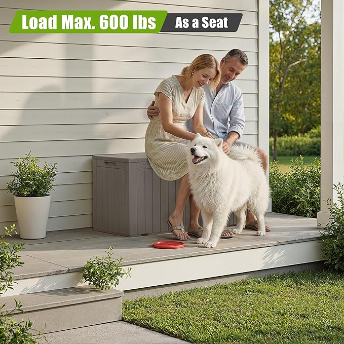 Flamaker Resin Deck Box 100 Gallon Large Outdoor Storage Box Waterproof | - Image 7