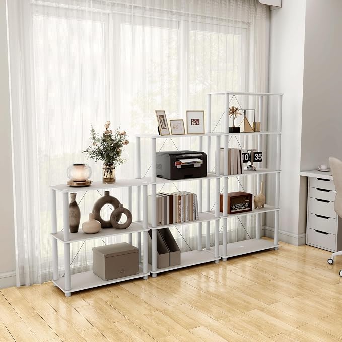 HOMES: INSIDE + OUT Apexa Modern 3-Tier Wide Shelving Units, Collectibles - Image 13