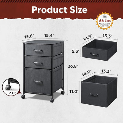 DEVAISE Mobile File Cabinet, Rolling Printer Stand - Image 3