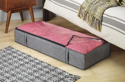 Whitmor Zippered Jumbo Underbed Bag Crosshatch Gray - Image 2