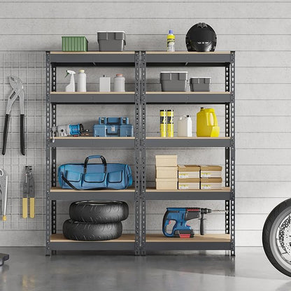 Topeakmart 5-Tier Utility Shelves, Metal Storage Shelves, Adjustable Shelving - Image 4