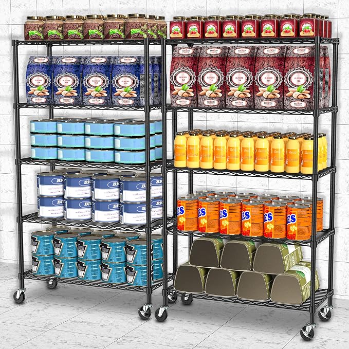 5 Tier Storage Shelves with Wheels - Image 8