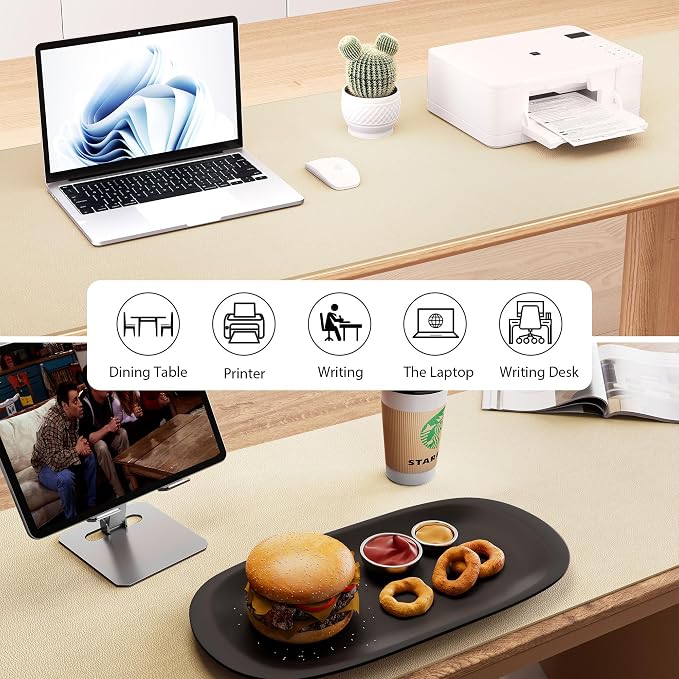 Aothia Leather Desk Pad Protector, Office Mat, Large Mouse Pad, Laptop Pad - Image 7