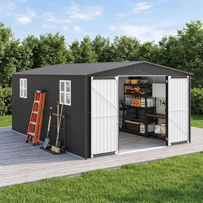 12x18 FT Outdoor Storage Shed, Metal Garden Shed by EASYHAWK