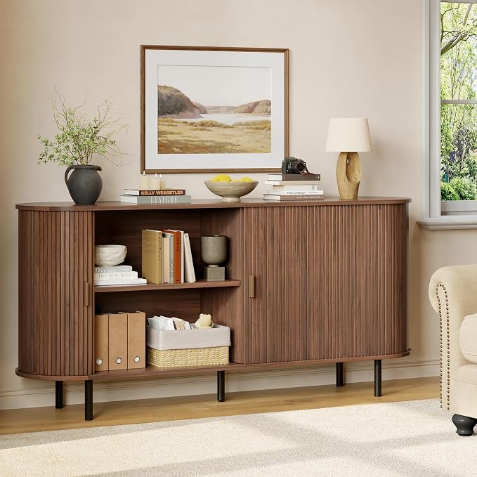 Buffet Sideboard Cabinet with Storage, Modern Accent Coffee Bar Console Table - Image 6